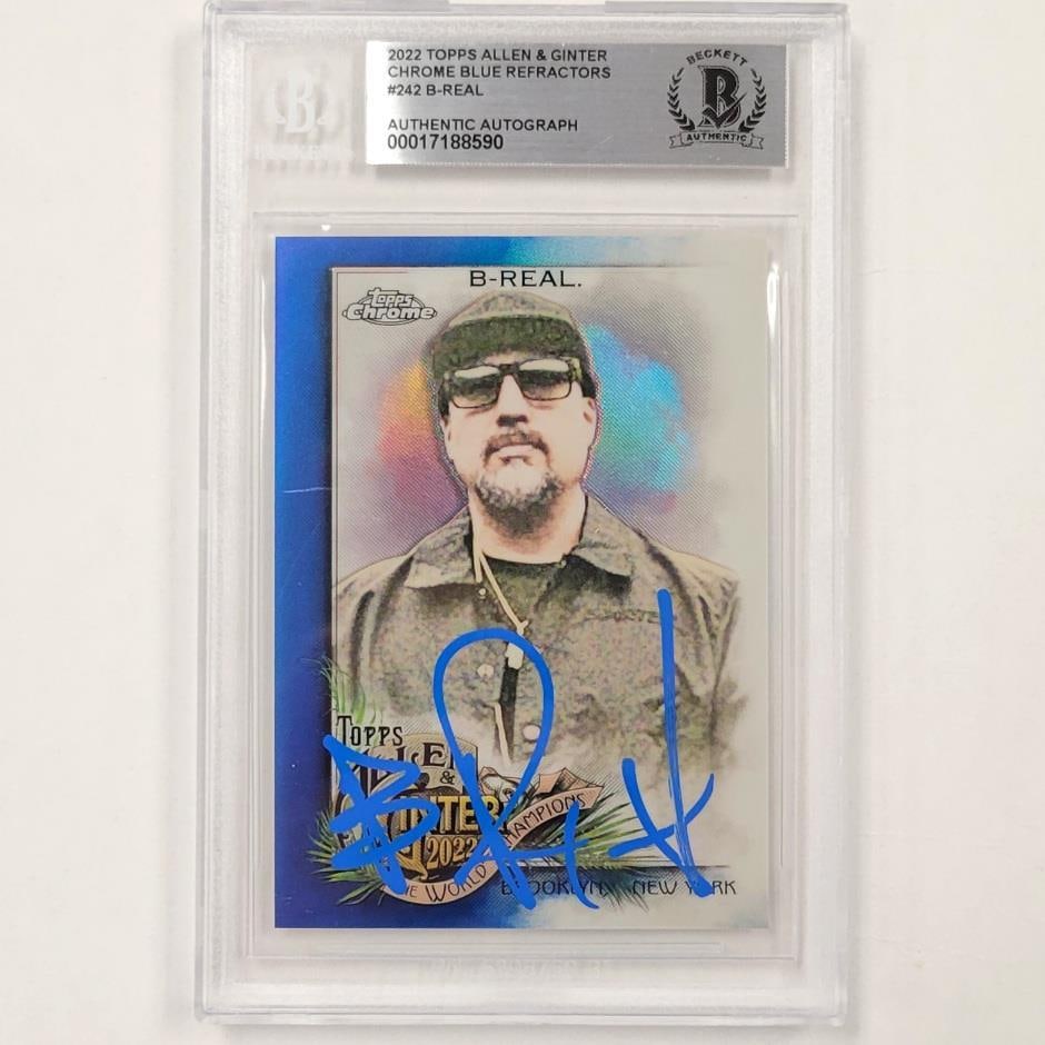 2022 Allen & Ginter Chrome Blue Refractor Card Signed by B-Real Beckett Authenticated (1 of 2)