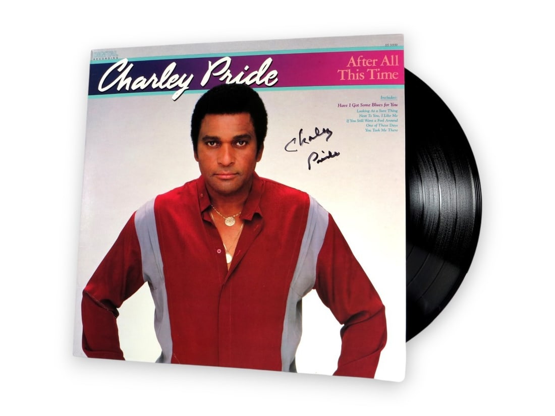 Charley Pride Autographed Album Cover Beckett Authenticated Original: Charley Pride Autographed Album Cover Beckett Authenticated Original This is an original autographed record album cover by Charley Pride, featuring the iconic album 'After All This Time.' The cover is