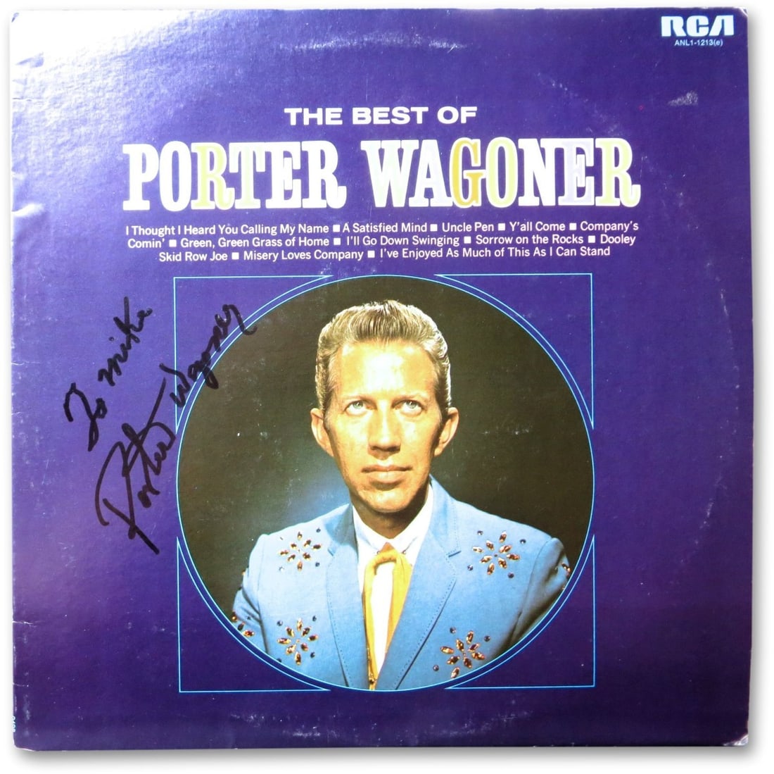 Porter Wagner Autographed Record Album Cover JSA Certified: Porter Wagner Autographed Record Album Cover JSA Certified This is an original autographed record album cover of Porter Wagner, featuring his compilation album "The Best of Porter Wagner." The album c