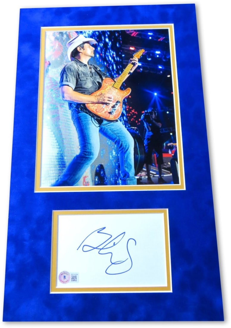 Brad Paisley Autographed 8x10 Matted Cut Photo Beckett Authenticated: Brad Paisley Autographed 8x10 Matted Cut Photo Beckett Authenticated This is an original autographed matted 8x10 cut of country superstar Brad Paisley. The item features a stunning display that is mat