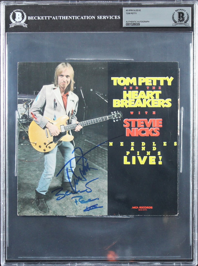 Tom Petty Signed Needles And Pins Live! Album Cover Beckett Authenticated: Tom Petty Signed Needles And Pins Live! Album Cover Beckett Authenticated This authentic signed Needles And Pins Live! 45RPM album cover features the signature of Tom Petty, the iconic frontman of Tom