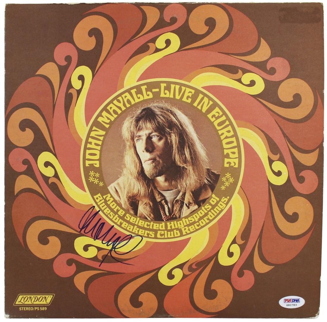 John Mayall Signed Live In Europe Album Cover Vinyl PSA/DNA #S80783: John Mayall Signed Live In Europe Album Cover Vinyl PSA/DNA #S80783 This authentic signed album cover features John Mayall's iconic 'Live In Europe' and includes the original vinyl record. Personally 