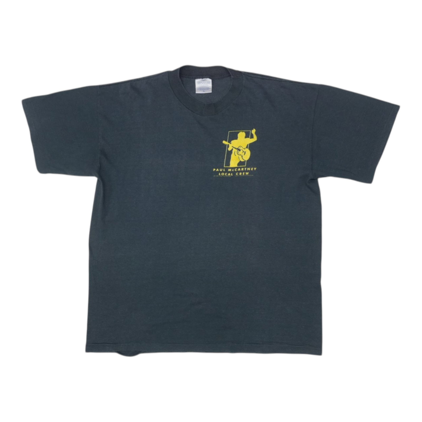 Vintage 1989 Black Paul McCartney Local Crew Concert Tee: Vintage 1989 Black Paul McCartney Local Crew Concert Tee This is an original vintage 1989 Paul McCartney Local Crew concert shirt made from a 50/50 poly/cotton blend. The shirt features a black color