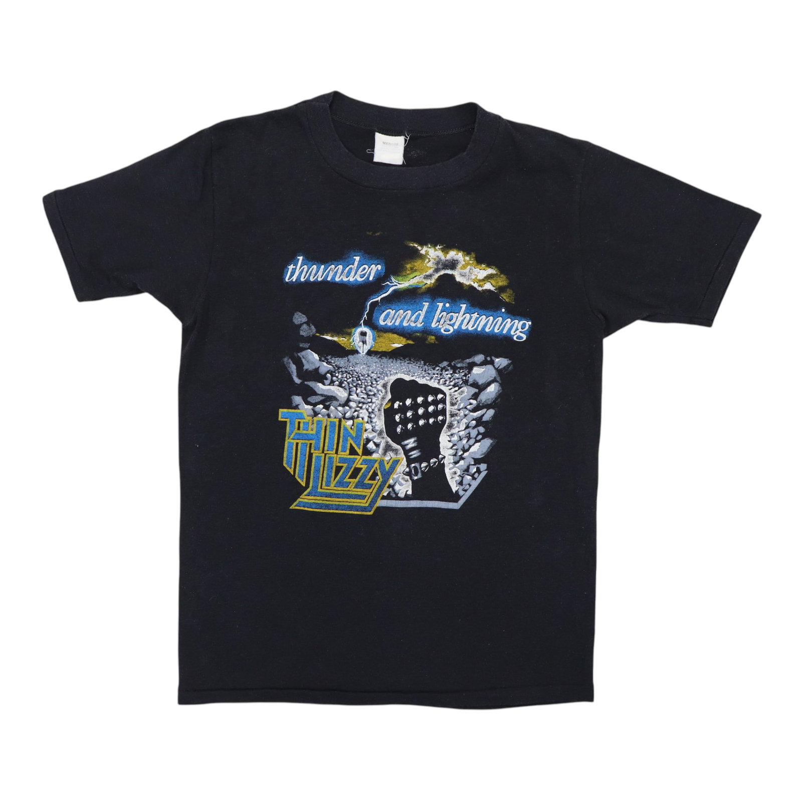 Vintage 1983 Thunder and Lightning Tour Thin Lizzy Black Shirt (1 of 5)