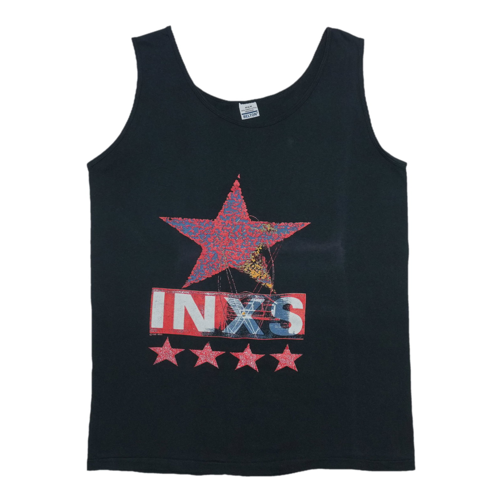 Vintage 1988 INXS Blue Cotton Tank Top XL (1 of 5)
