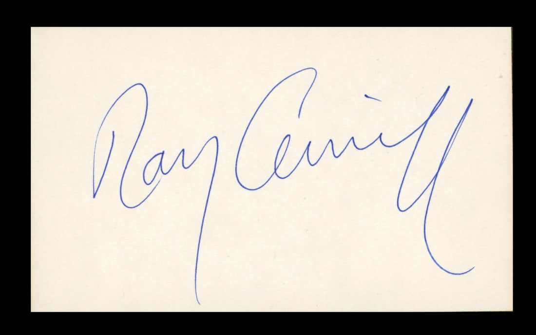 Ray Conniff Signed 3x5 Index Card with Beckett Authentication: Ray Conniff Signed 3x5 Index Card with Beckett Authentication This 3x5 index card features the authentic signature of musician Ray Conniff. The autograph has been verified by Beckett Authentication Se