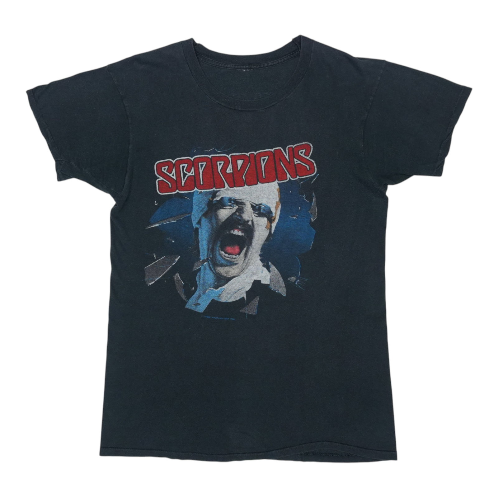 Vintage 1982 Blackout Tour Scorpions Concert T Shirt Cotton Black: Vintage 1982 Blackout Tour Scorpions Concert T Shirt Cotton Black This is an original vintage 1982 Scorpions Blackout Tour shirt featuring front and back graphics. The shirt is made of 100% cotton in 