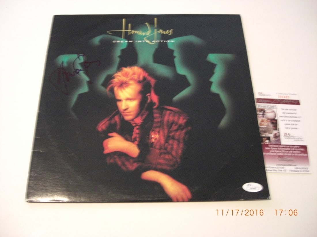 Signed Howard Jones Dream Into Action LP With JSA COA Authentication: Signed Howard Jones Dream Into Action LP With JSA COA Authentication This is a pre-owned Howard Jones "Dream Into Action" LP record album, signed and accompanied by JSA/COA certification. The album is