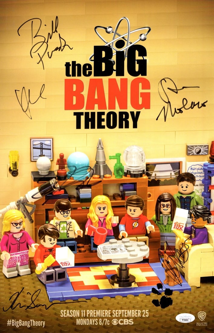 11x17 Big Bang Theory cast poster 6 signatures JSA authenticated (1 of 2)