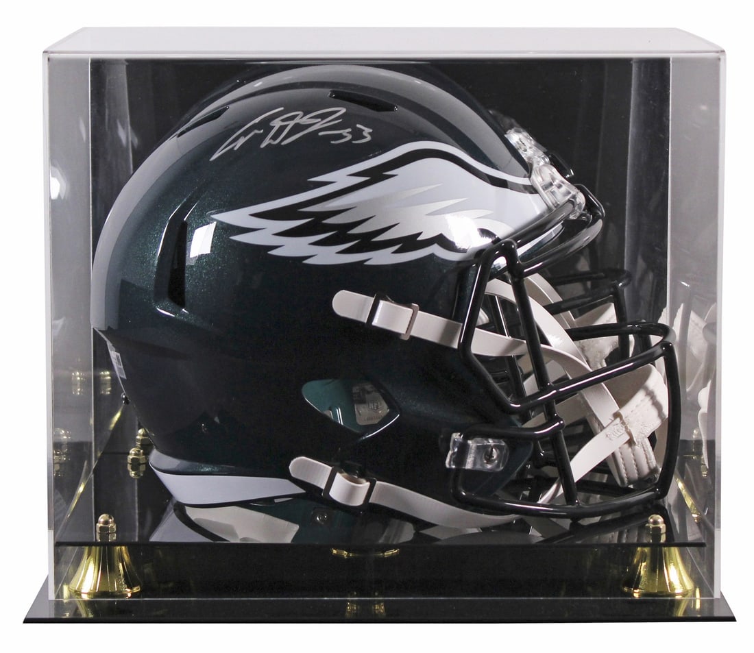 Cooper DeJean Signed Philadelphia Eagles Full Size Helmet with Fanatics Authentication: Cooper DeJean Signed Philadelphia Eagles Full Size Helmet with Fanatics Authentication This Riddell Full Size Speed Replica Helmet has been expertly signed by Cooper DeJean of the Philadelphia Eagles.