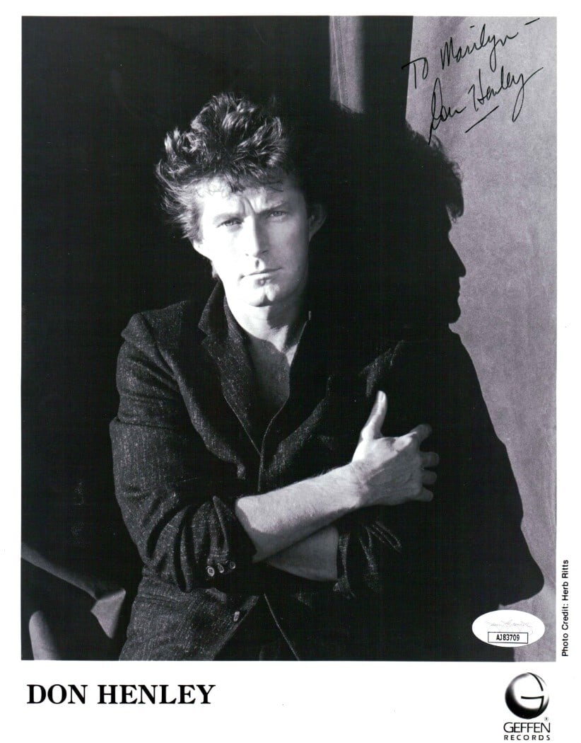 Don Henley Autographed 8X10 Photo The Eagles JSA Certified: Don Henley Autographed 8X10 Photo The Eagles JSA Certified This is an original 8x10 photograph signed by Don Henley, the legendary singer and drummer of The Eagles. The autograph has been authenticate