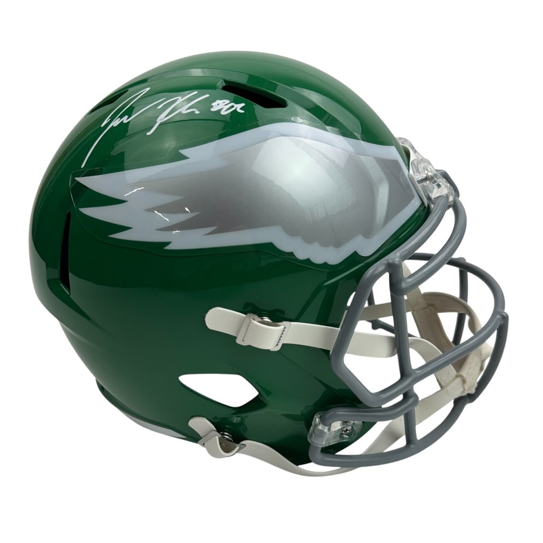 PSA COA Jason Kelce Signed Eagles Kelly Green Football Helmet: PSA COA Jason Kelce Signed Eagles Kelly Green Football Helmet This full-size Philadelphia Eagles football helmet features a green finish and has been autographed by Jason Kelce. The signature is authe