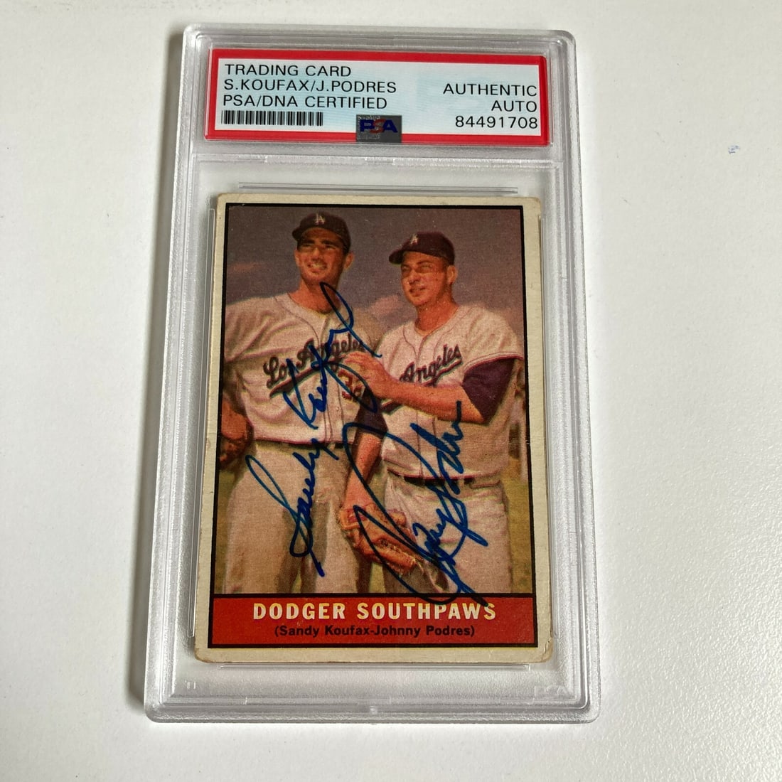 PSA DNA COA 1961 Topps Sandy Koufax autographed Dodgers card (1 of 4)