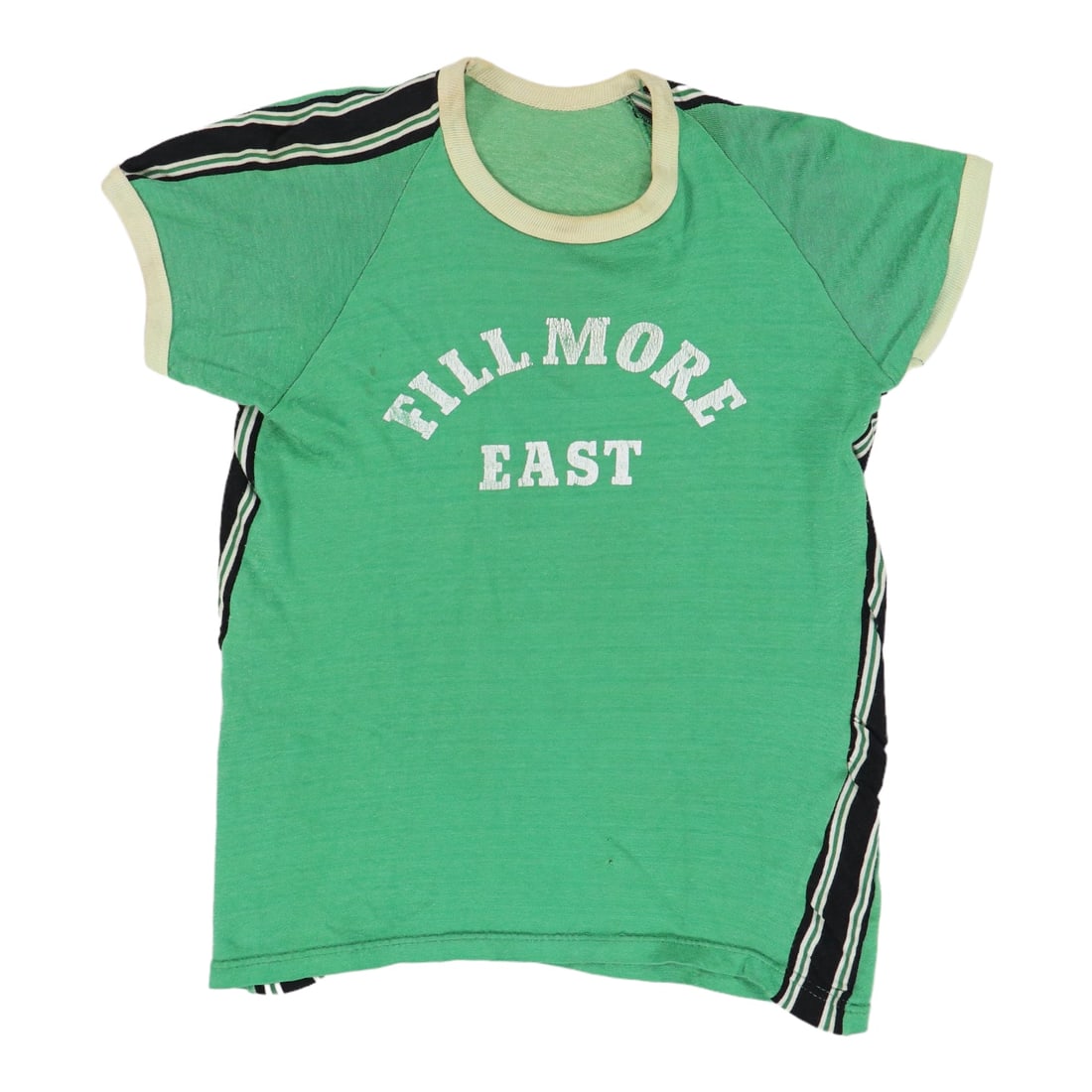 Vintage 1970s Fillmore East Green Poly Cotton Jersey Shirt (1 of 9)