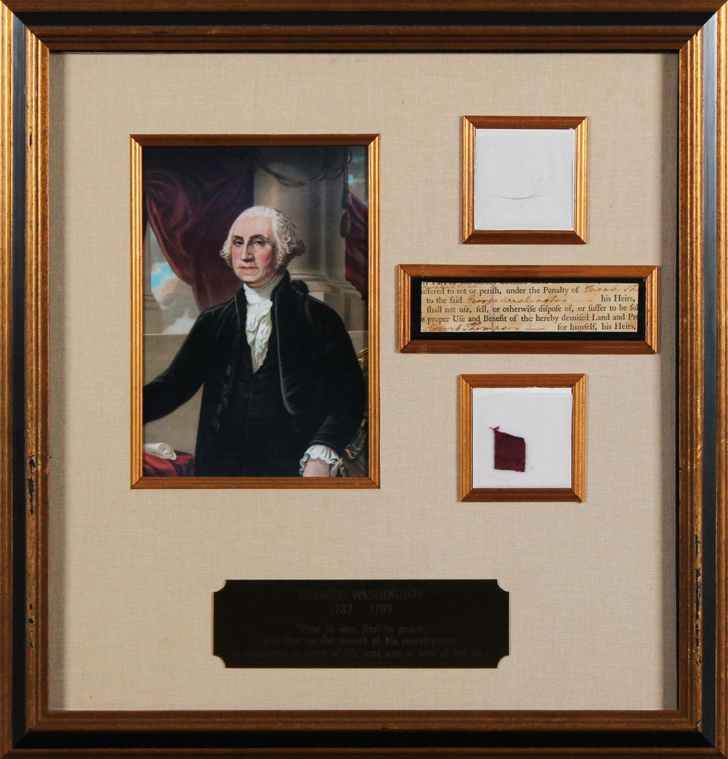 Framed George Washington Autograph Cut Display With JSA Authentication (1 of 3)