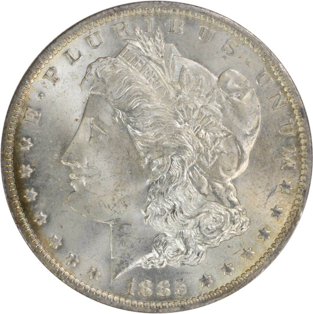 Uncirculated 1885-O Silver Morgan Dollar Choice BU New Orleans Mint: Uncirculated 1885-O Silver Morgan Dollar Choice BU New Orleans Mint This is an 1885-O Morgan Silver Dollar from the United States, featuring the New Orleans mint mark. The coin is composed of silver, 