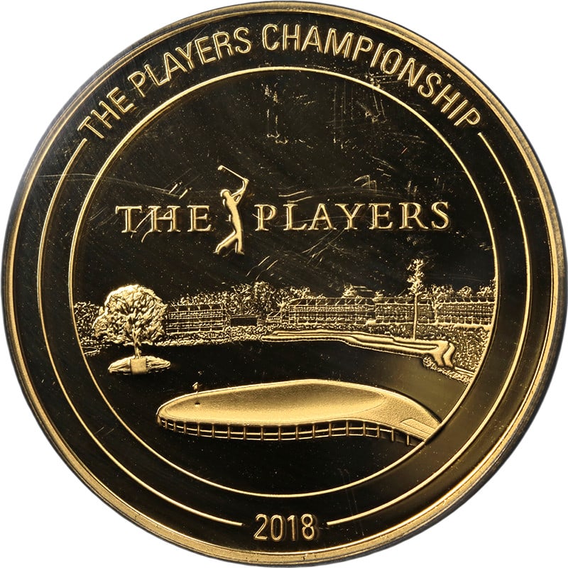 2018 Gold $150 Players Championship 1.5 Oz Coin PCGS PR69DCAM Solomon Islands: 2018 Gold $150 Players Championship 1.5 Oz Coin PCGS PR69DCAM Solomon Islands This 2018 Solomon Islands $150 coin contains 1.50 ounces of .9999 fine gold and is certified by PCGS as PR69DCAM. The coin