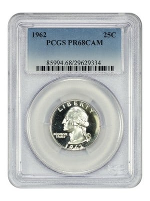 PCGS PR68CAM 1962 Washington Quarter 25C (1 of 7)