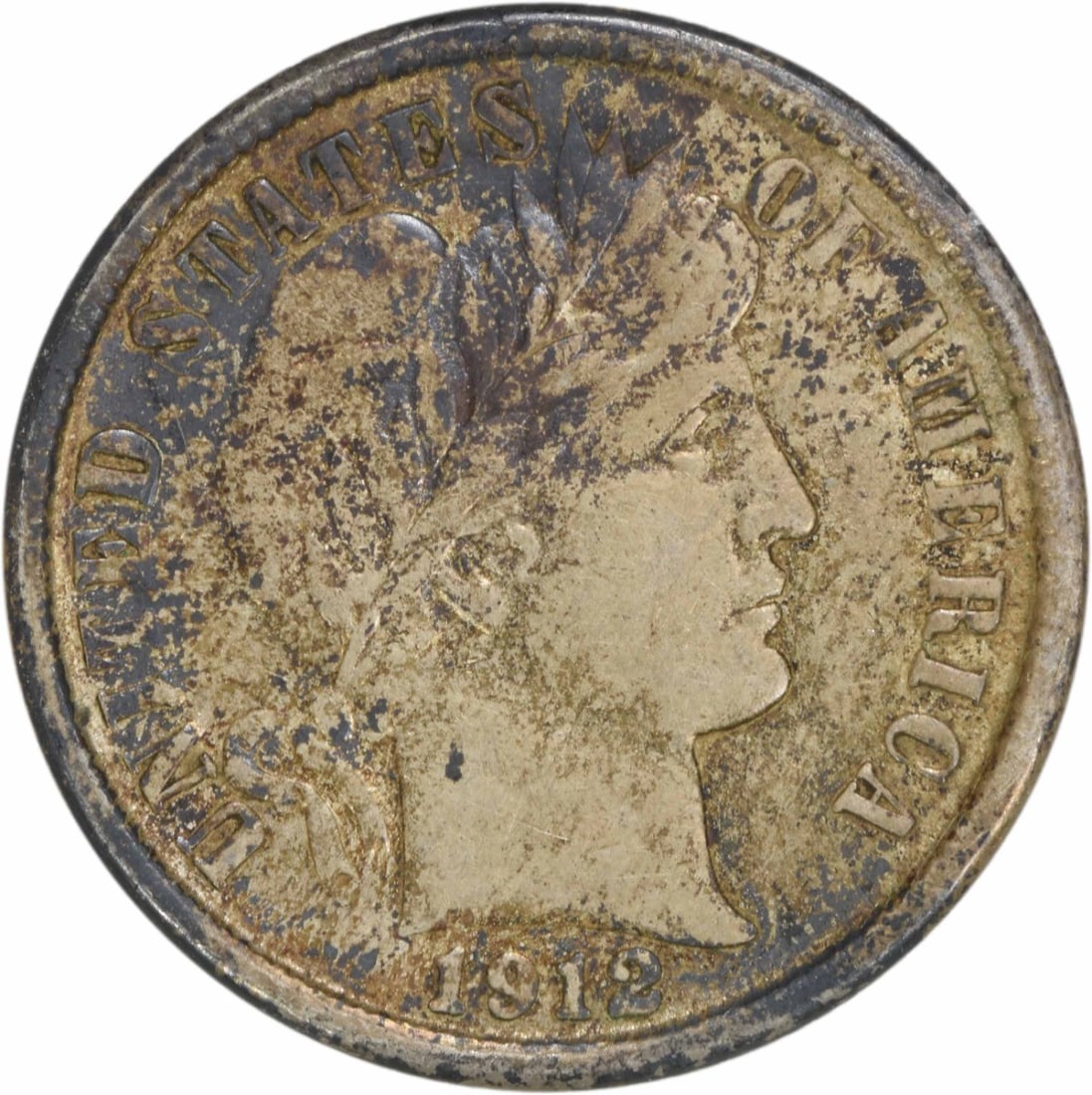 1912-D Barber Silver Dime 10C AU Uncertified 90% Silver (1 of 2)