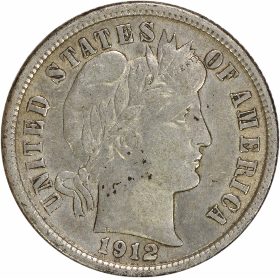 1912 Barber Silver Dime AU Uncertified 10C Philadelphia: 1912 Barber Silver Dime AU Uncertified 10C Philadelphia This 1912 Barber Silver Dime is a Circulated coin featuring the classic design by Charles E. Barber. Struck at the Philadelphia mint, this coin 