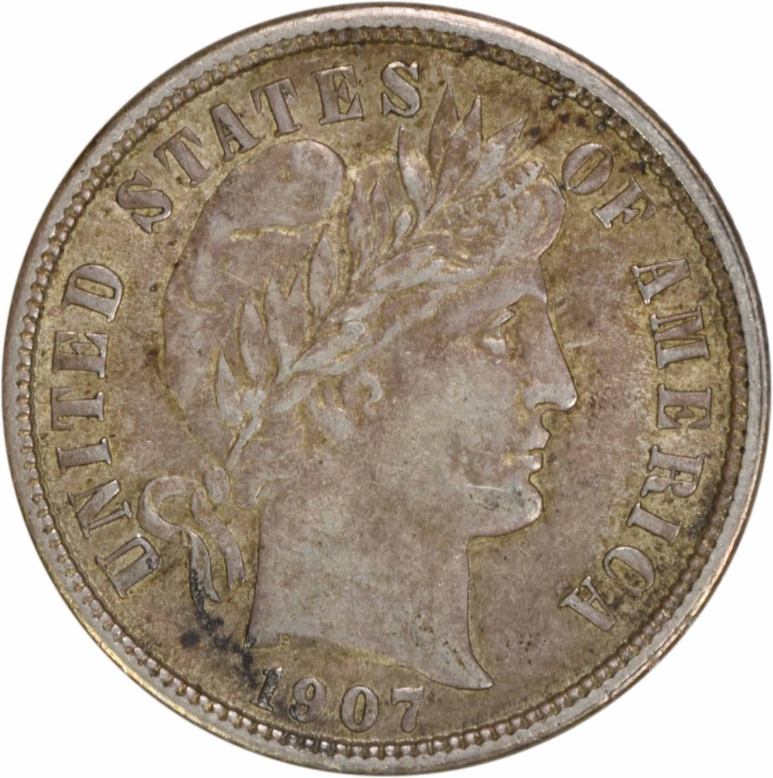1907 Barber Silver Dime AU Uncertified 10C Philadelphia Mint: 1907 Barber Silver Dime AU Uncertified 10C Philadelphia Mint This 1907 Barber Silver Dime features a grade of AU (About Uncirculated) and is uncertified. Minted in Philadelphia, this coin is part of t