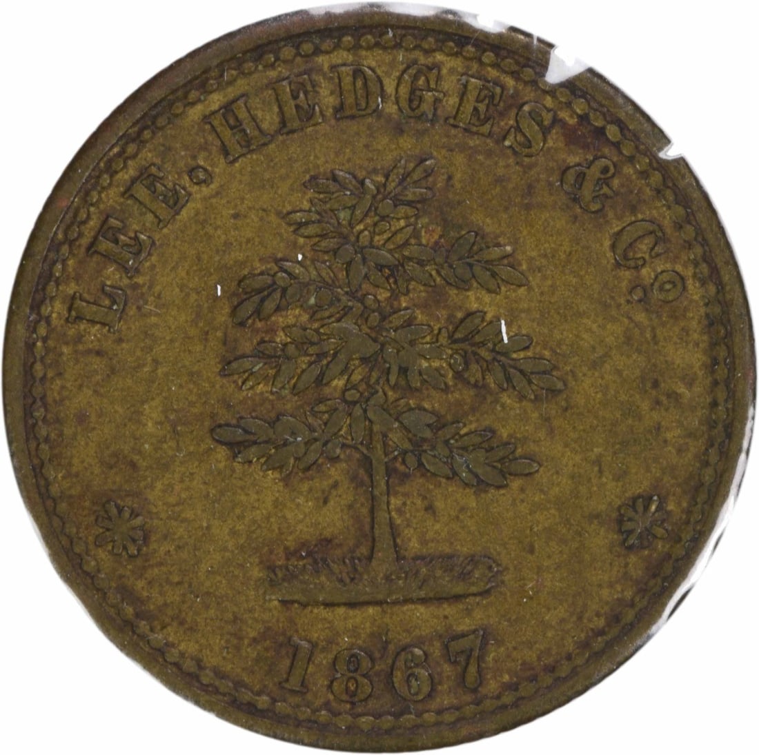 Colpetty Mills 1867 Copper Merchant Token from Ceylon EF Grade Uncertified (1 of 2)