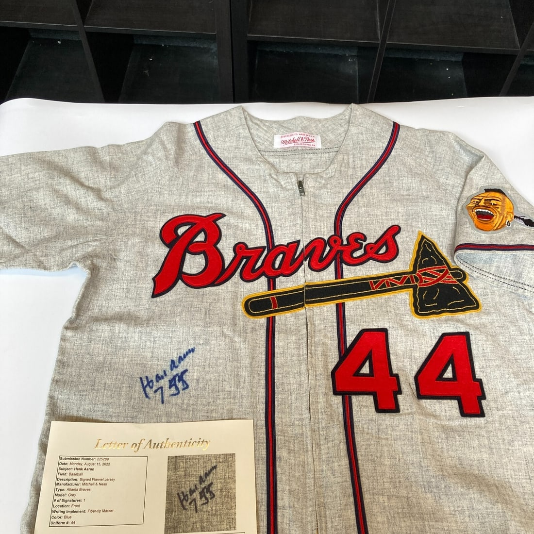 Hank Aaron autographed Mitchell Ness Milwaukee Braves jersey 755 HR JSA COA: Hank Aaron autographed Mitchell Ness Milwaukee Braves jersey 755 HR JSA COA This is an authentic Mitchell & Ness Milwaukee Braves jersey signed by Hank Aaron, commemorating his 755 home runs. The jers