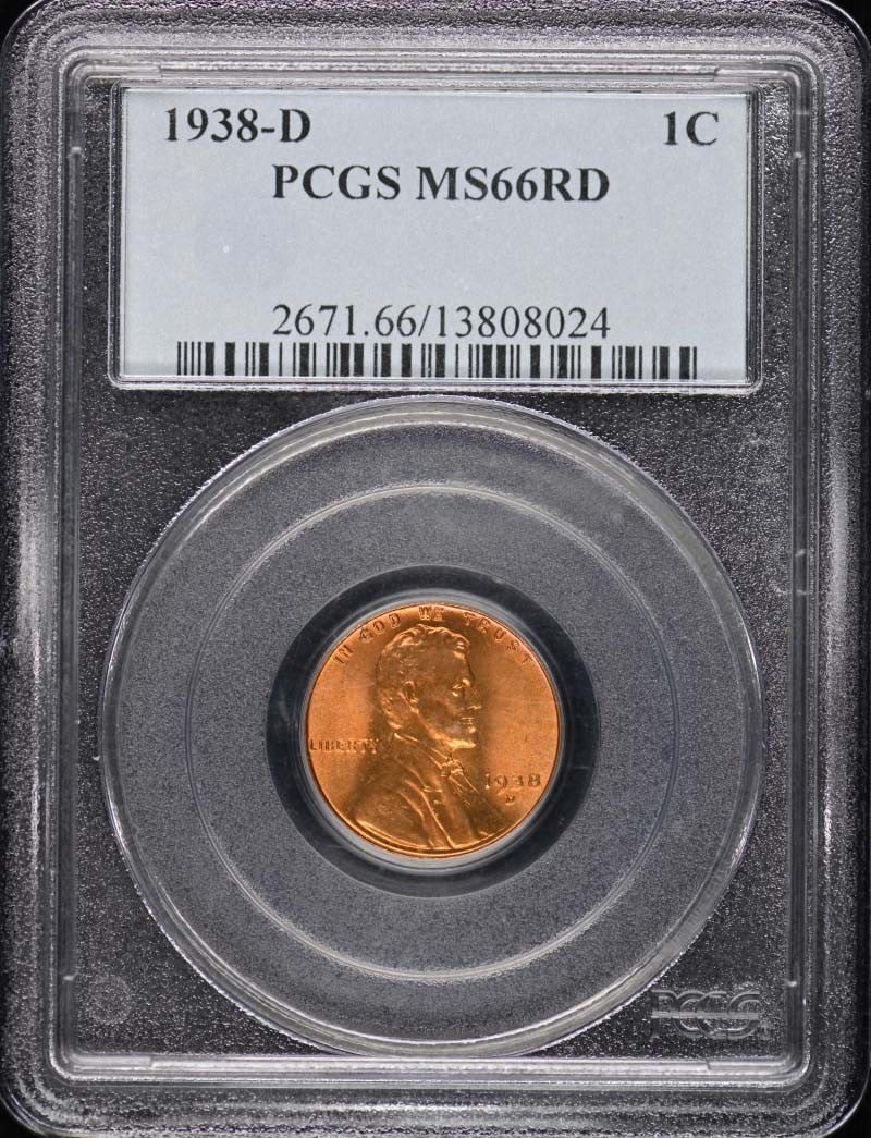 PCGS MS66RD 1938-D Lincoln Wheat Cent (1 of 2)
