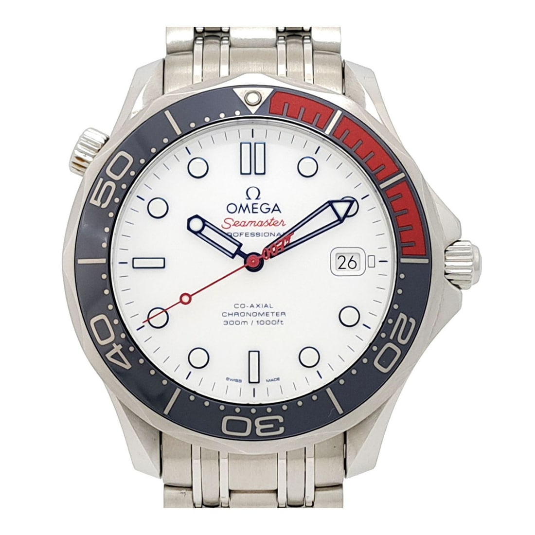 Omega Seamaster 300 007 Commander Men's Swiss Wristwatch: Omega Seamaster 300 007 Commander Men's Swiss Wristwatch This is a pre-owned OMEGA Seamaster 300 Commander 007 men's wristwatch, model 212.32.41.20.04.001. The watch features Swiss craftsmanship and i