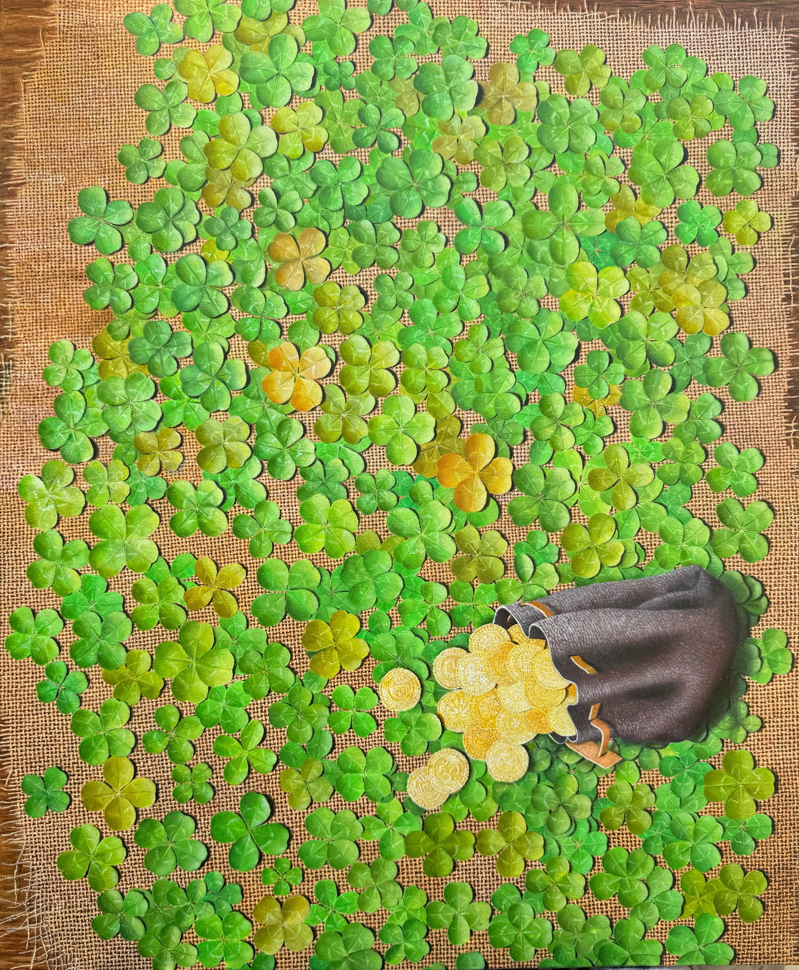 Get Lucky Abstract Figurative Oil Painting by Dmitriy Krestniy 24 x 20 inch (1 of 4)