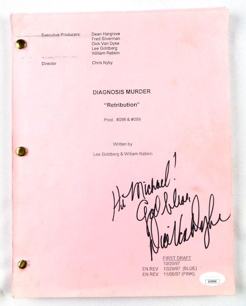 Autographed Diagnosis Murder TV Script by Dick Van Dyke JSA (1 of 3)