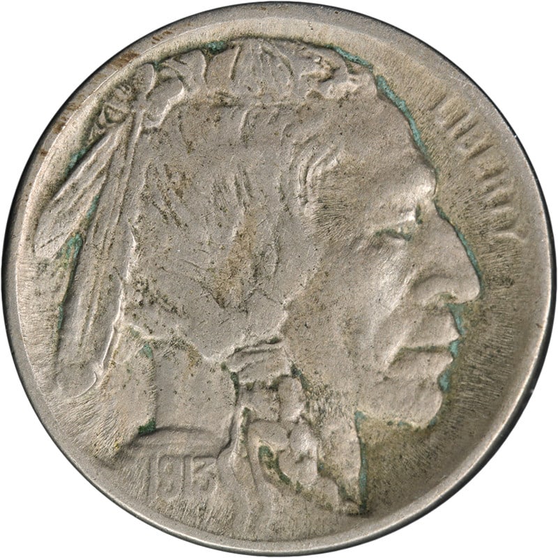 1913 D Buffalo Nickel Type 2 Choice XF: 1913 D Buffalo Nickel Type 2 Choice XF This is an original 1913-D Type 2 Buffalo Nickel from the United States, graded as Choice Extra Fine (XF). The coin is circulated and features strong eye appeal,