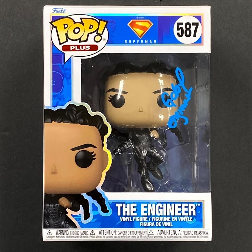 Superman Engineer Funko Pop autographed by Maria Gabriela De Faria Beckett authenticated: Superman Engineer Funko Pop autographed by Maria Gabriela De Faria Beckett authenticated This original Funko Pop collectible features the Superman Engineer character and is signed by Maria Gabriela De