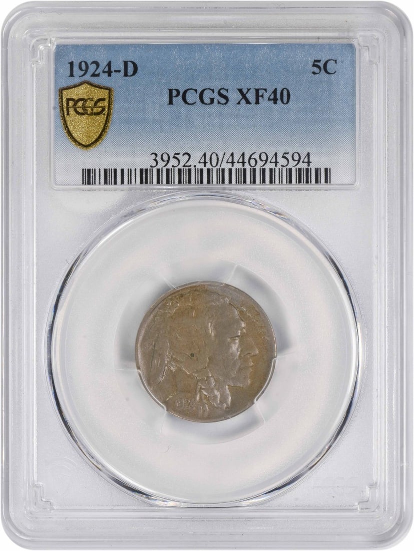 PCGS EF40 1924-D Buffalo 5C Nickel (1 of 2)