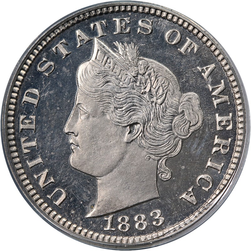 1883 Liberty V Nickel J-1707 Proof PR64 CAC Sticker PCGS: 1883 Liberty V Nickel J-1707 Proof PR64 CAC Sticker PCGS This 1883 Liberty V Nickel Pattern Proof J-1707 is a stunning collectible featuring exceptional eye appeal and remarkable luster. Graded PCGS P