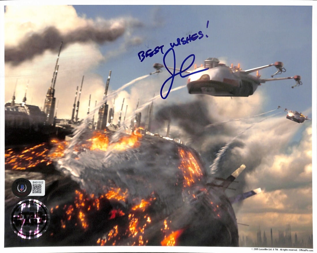 John Knoll Star Wars Revenge of the Sith Signed 8x10 Photo Beckett Certified: John Knoll Star Wars Revenge of the Sith Signed 8x10 Photo Beckett Certified This rare 8x10 color photograph from "Star Wars: Revenge of the Sith" features the autograph of John Knoll, the ILM Visual 