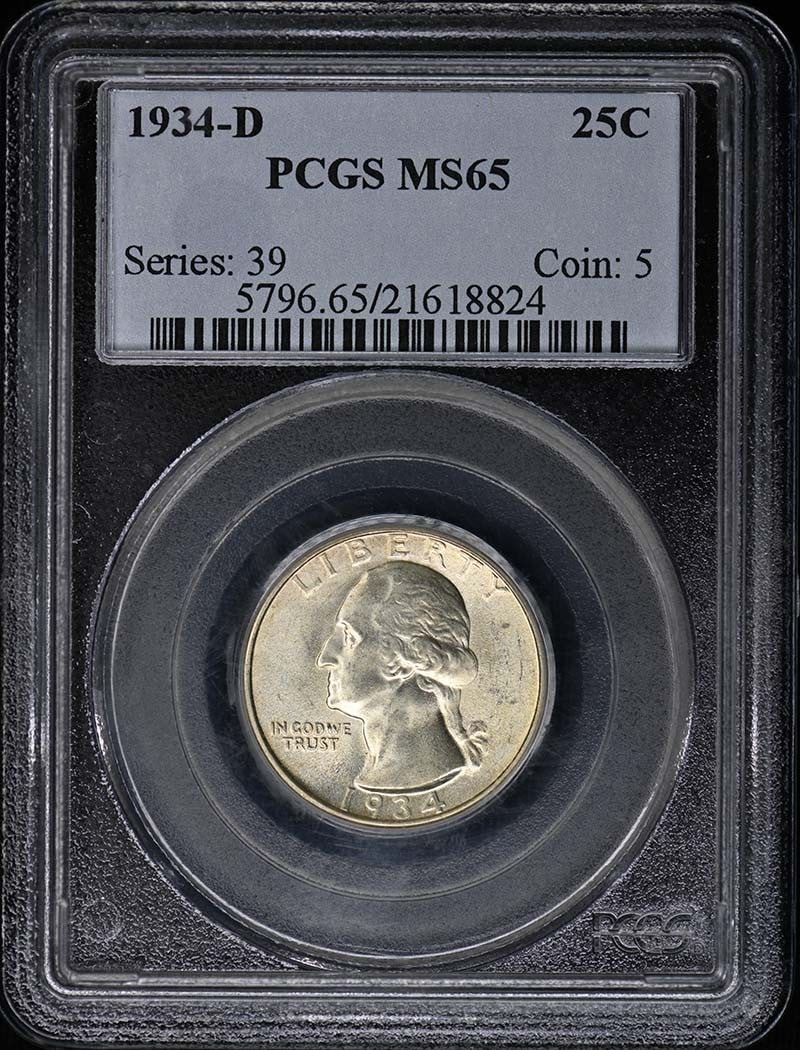 PCGS MS65 1934-D Washington Quarter (1 of 2)