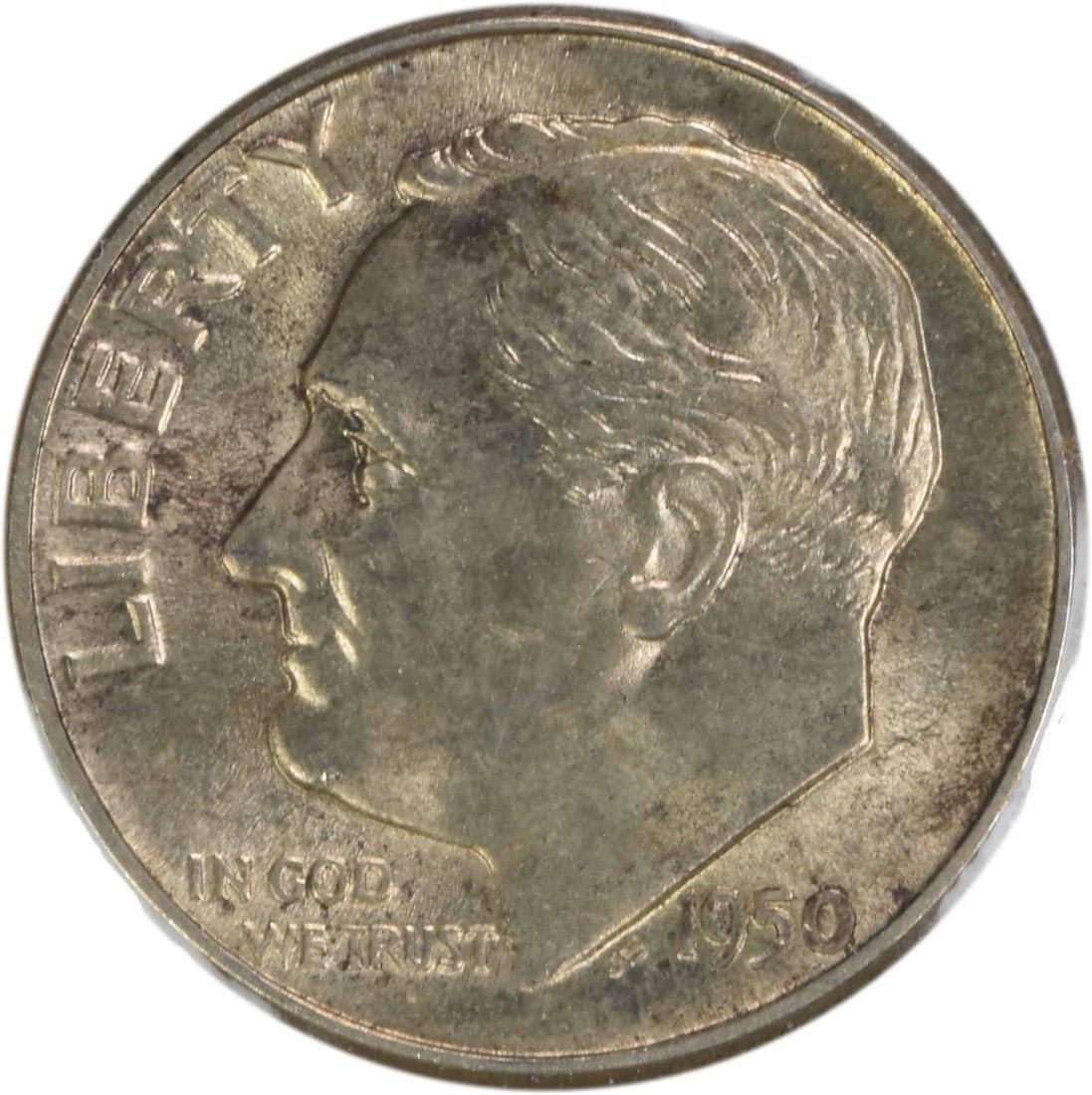 1950-D Silver Roosevelt Dime DDR FS-801 BU Uncertified (1 of 2)