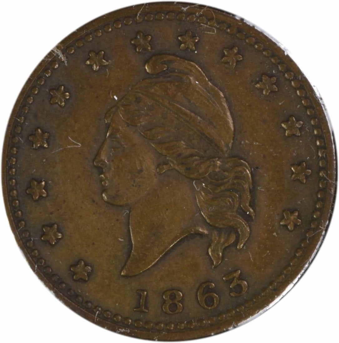 Patriotic Army and Navy 1863 Civil War Token AU Uncertified (1 of 2)