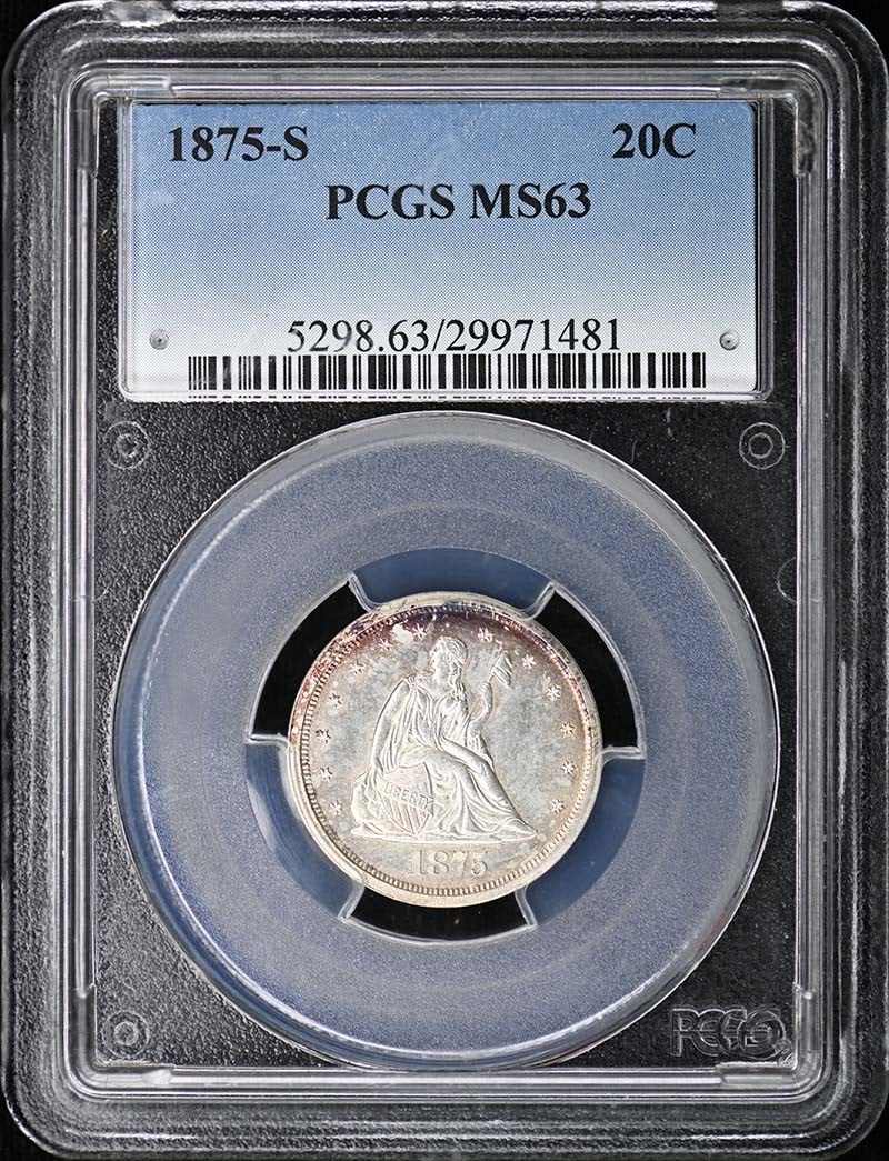 1875 San Francisco Twenty Cent PCGS MS63 (1 of 4)