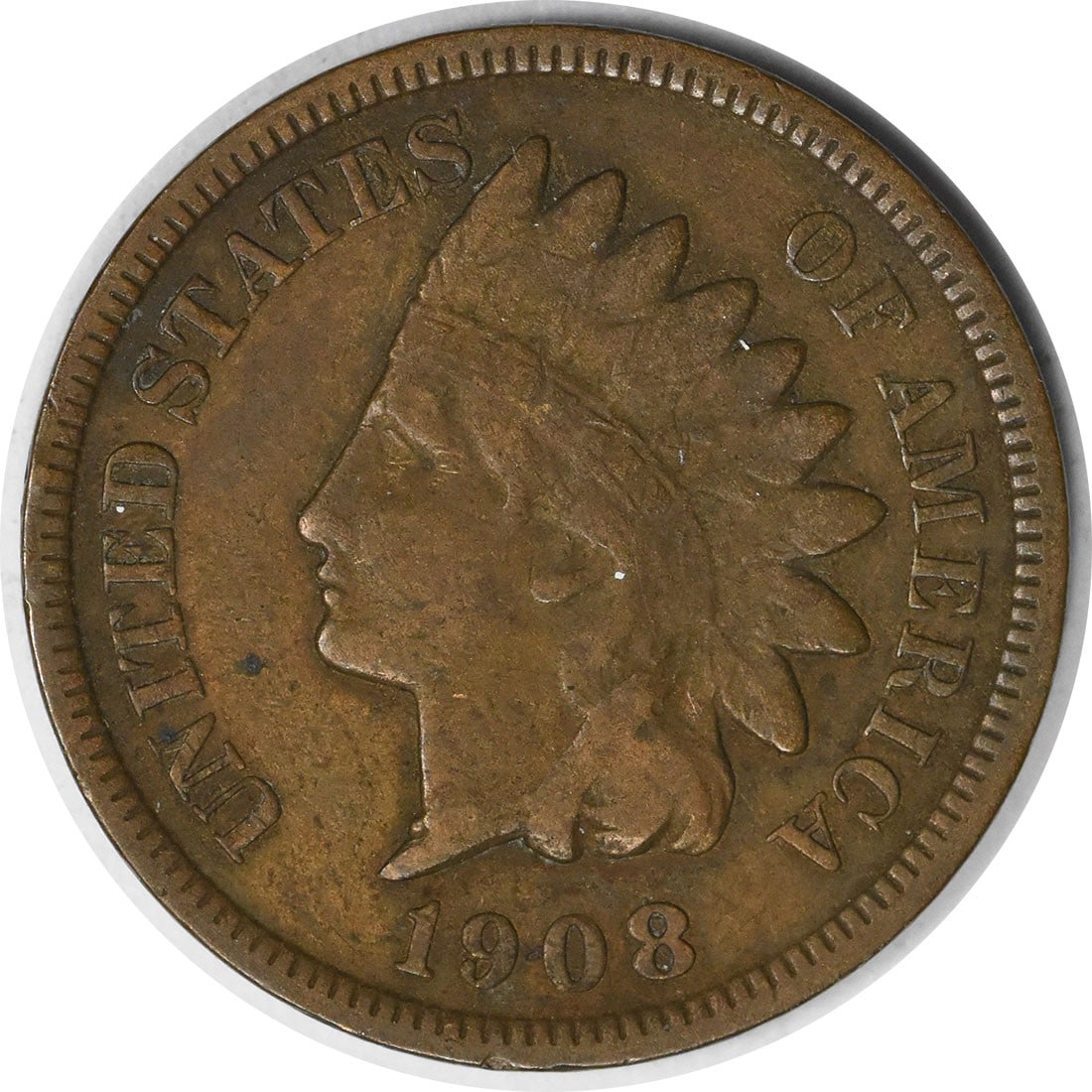 1908 S Indian Head copper small cent Fine: 1908 S Indian Head copper small cent Fine This is a 1908-S Indian Head Cent from the United States. The coin is composed of copper and features the iconic Indian Head design. It is a circulated exampl