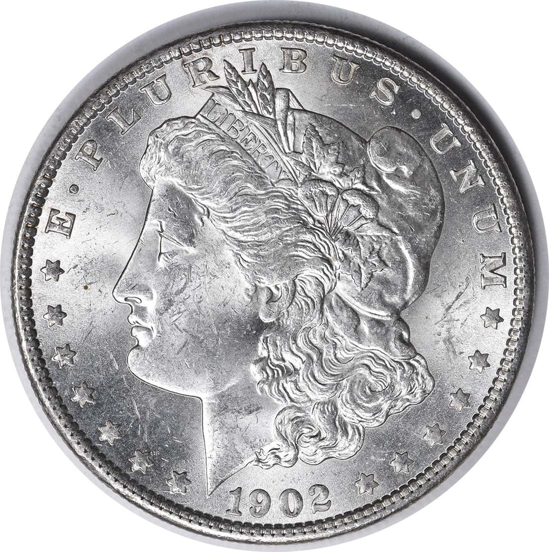 Uncertified 1902-O Morgan Dollar VAM 25 Doubled Ear Silver BU: Uncertified 1902-O Morgan Dollar VAM 25 Doubled Ear Silver BU This 1902-O Morgan Silver Dollar features the VAM 25 Doubled Ear variety. Struck at the New Orleans Mint, this uncirculated coin is compos