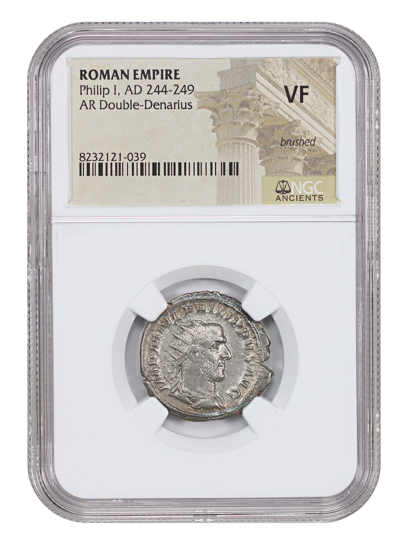 Philip I AR Double Denarius Ancient Roman Coin VF Brushed (1 of 4)
