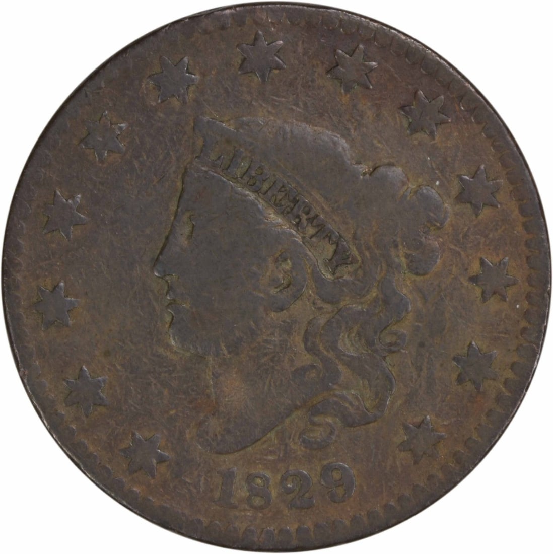 1828 Large Cent Coronet Head VG Uncertified Copper Coin (1 of 2)