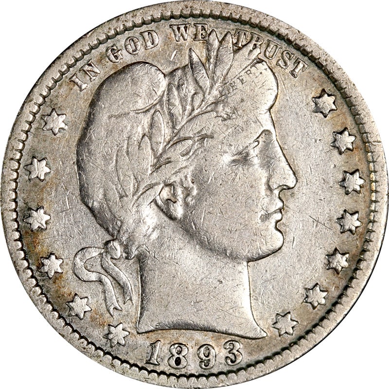 1893 O Silver Barber Quarter (1 of 2)