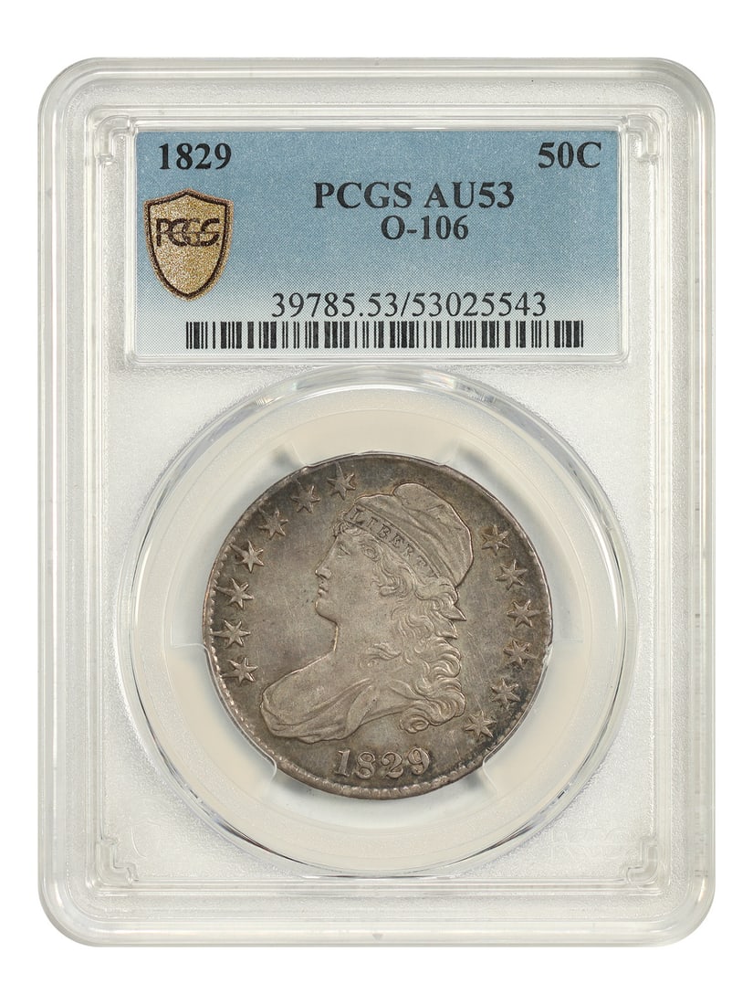 1829 PCGS AU53 Capped Bust Half Dollar O-106 Small Letters (1 of 4)