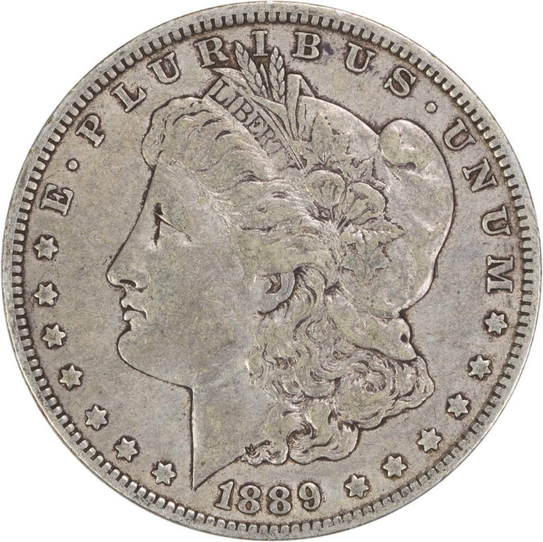 Morgan Dollar 1889 New Orleans Mint Silver EF Uncertified US Coin: Morgan Dollar 1889 New Orleans Mint Silver EF Uncertified US Coin This 1889-O Morgan Silver Dollar features a composition of 90% silver and 10% copper. Minted in New Orleans, this pre-owned coin is in
