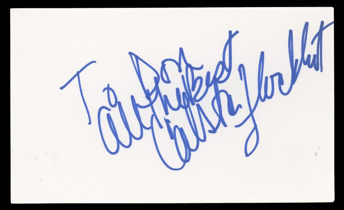 Beckett Authenticated Calista Flockhart Signed Ally McBeal 3x5 Autograph Card: Beckett Authenticated Calista Flockhart Signed Ally McBeal 3x5 Autograph Card This 3x5 index card features the inscription "To Don All The Best" and is personally signed by Calista Flockhart, known fo