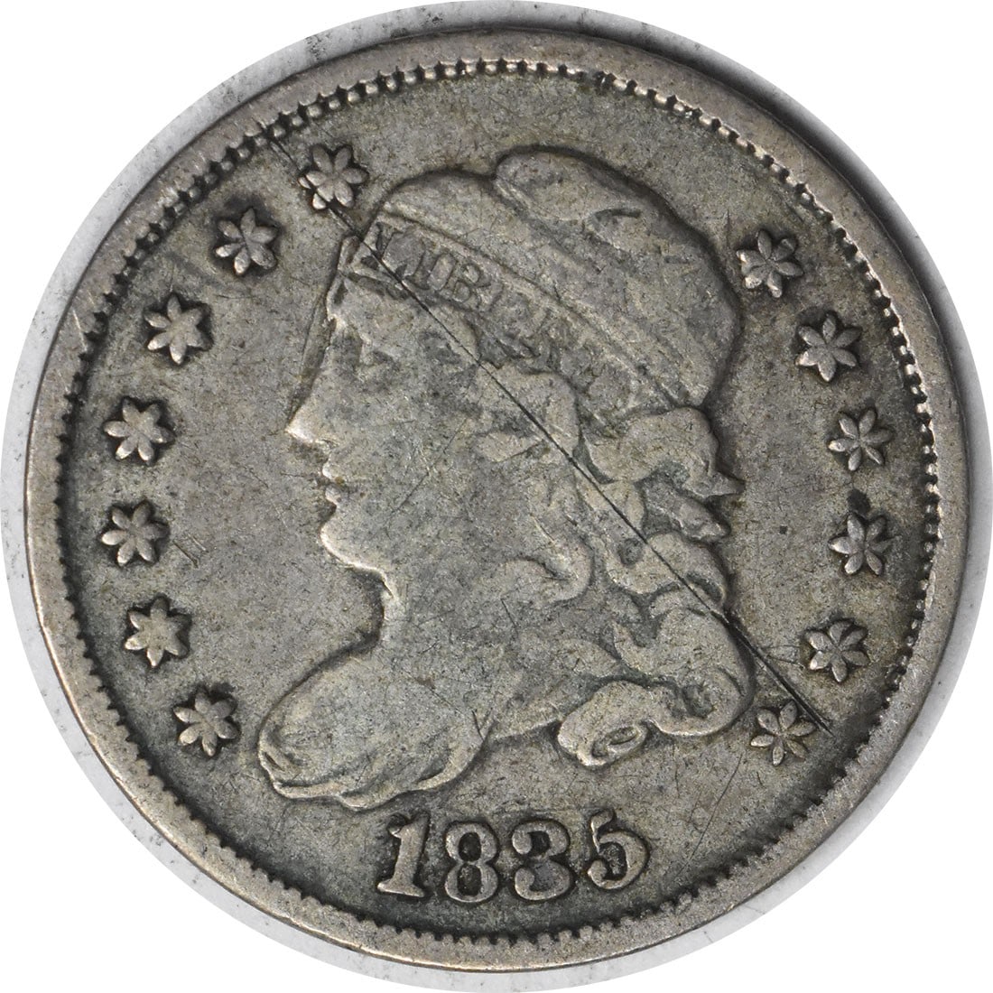 1835 Capped Bust Silver Half Dime Uncertified 89.2% Silver (1 of 2)