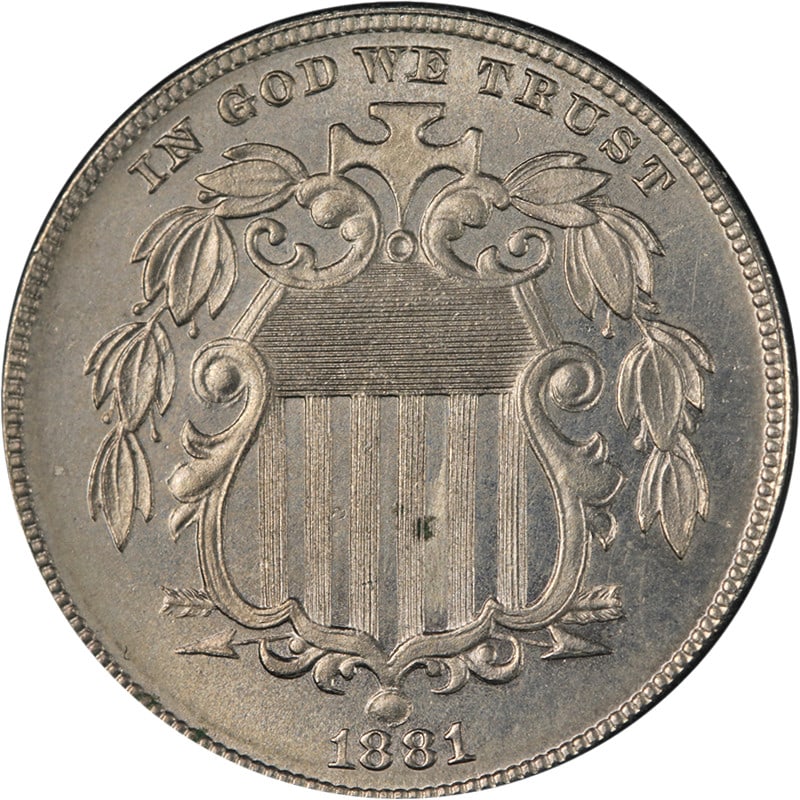 1881 United States Nickel Proof Gem Shield Coin (1 of 2)